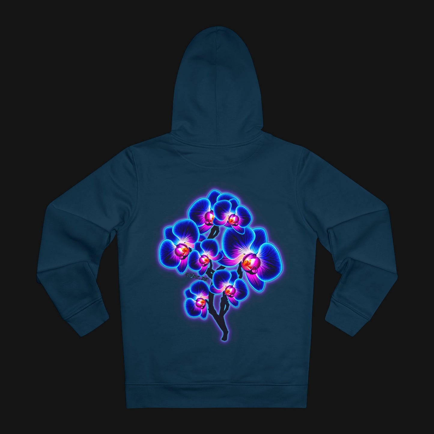 Winter-Hoodie (85% Baumwolle) - Orchidee, hinten
