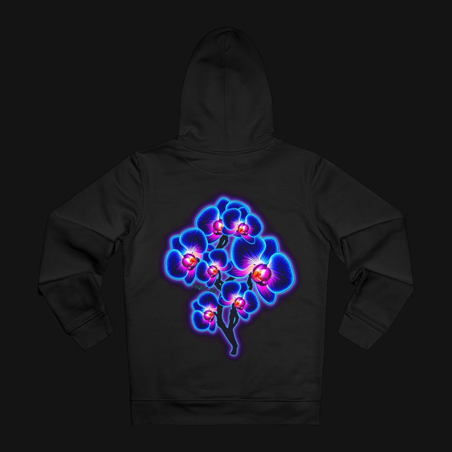 Winter-Hoodie (85% Baumwolle) - Orchidee, hinten