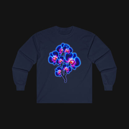 Longsleeve (100% Baumwolle) - Orchidee, vorne